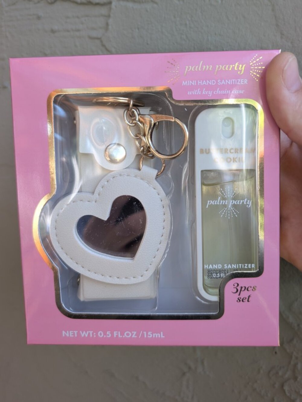 Palm Party Buttercream Cookie Mini Hand Sanitizer Keychain Case Charm Set, NWT